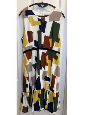 Anthro Sunday in Brooklyn Abstract Print Midi Dress Size 4